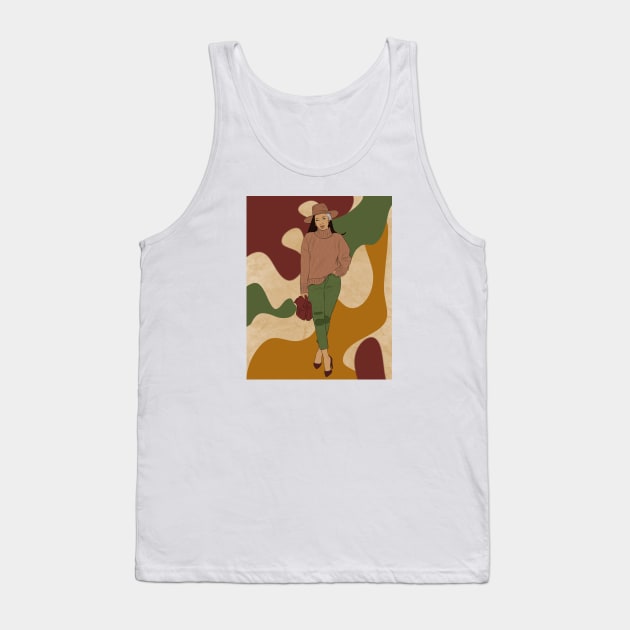 Autumn Vibes // Black Digital Art Tank Top by coinsandconnections